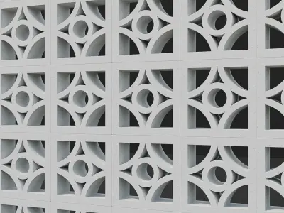 Breeze blocks wall 3D model