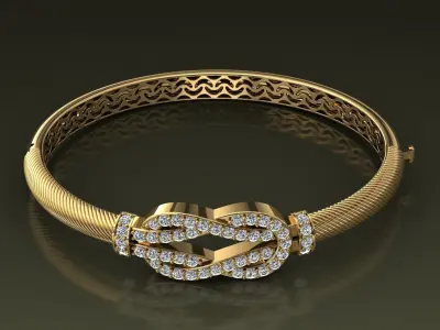 Bracelet Diamond Bangle 3D print model