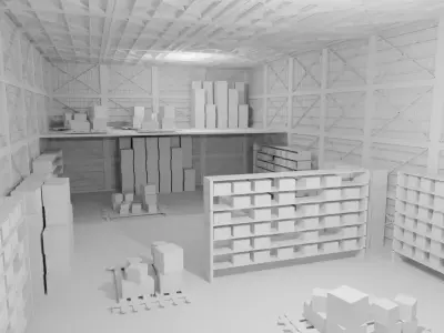 Warehouse Interior No Material 3D model