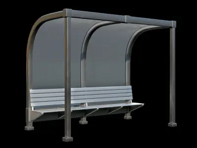 Game Ready Bus Stop 22 Low-poly 3D model