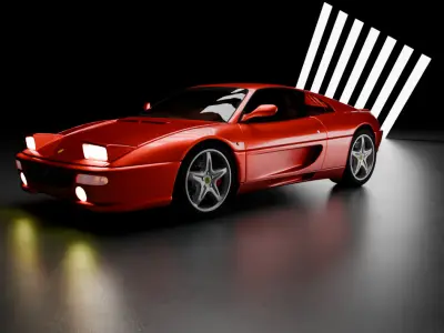 Realistic Ferrari F355 3D Model High Detailed  Sports Car Asset 3D model