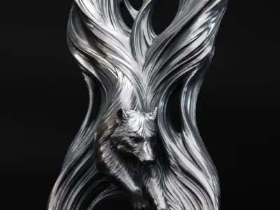 Jewelry Pendant Wolf - Modern 3D print model