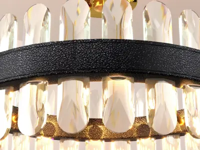 Machine LED Postmodern Round Crystal Chandelier Lighting Lustre  3D model