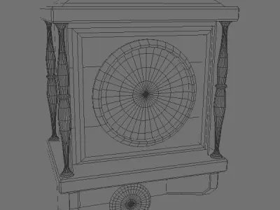 Wooden wall clock 3D model