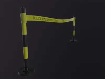 Police Line 3D Model Low-poly 3D model