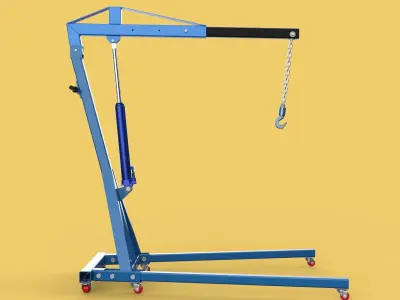 HEAVY DUTY MOBILE HYDRAULIC ENGINE CRANE HOIST LIFTING FOLDABLE 3D model