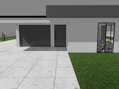 small modern house low poly  Low-poly 3D model