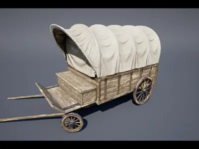 Trader Carriage Low-poly 3D model