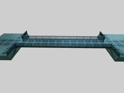SCIFI-Bridge-Type-4 bridge with metal railings 3D model