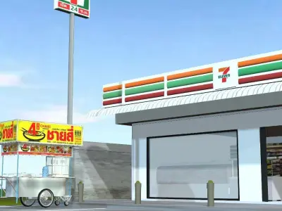 The most delicious noodle restaurant in Thailand 3D model