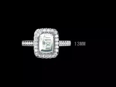 luxury emerald  rings  3D print model
