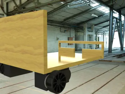 3 wheeled motor driven material transportation vehicle Free 3D model
