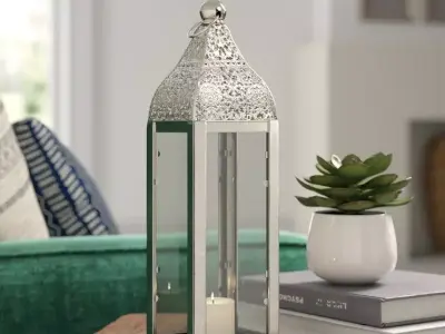 Glass and Metal Lantern 3D model