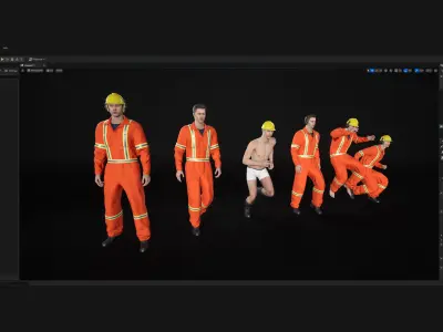 Mens and Womens Prison Uniform 1 3D Model Collection