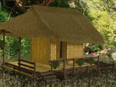 Thai hut 3d model Free 3D model