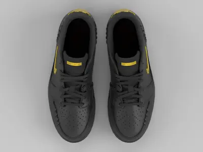 Air Jordan 1 Low Method of Make Black Metallic Gold  Low-poly 3D model