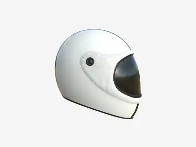 Cartoon Helmet Kart A08 White - Character Design Low-poly 3D model