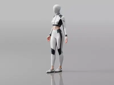 F1 Driver Female Low And high Poly Low-poly 3D model