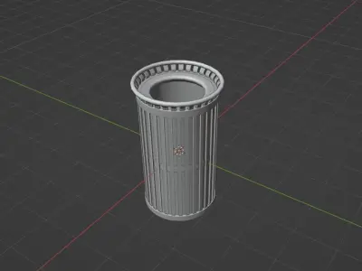 Blue City Trash Can Free low-poly 3D model