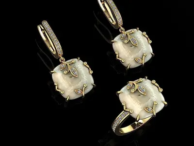 Ring and Earrings 147 3D print model