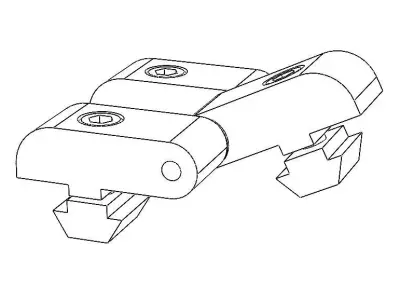 Aluminum Captive Lift-Off Hinge Low-poly 3D model