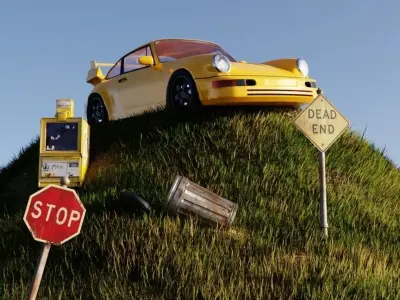 porcshe  get stuck 3D model