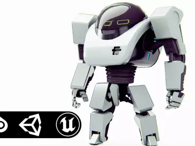 UTILITY BOT AMSTRON Rigged for Unreal Engine - Unity - MIXAMO  3D model
