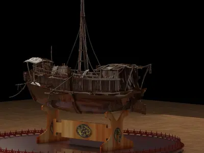 Chinese junk boat 3D model
