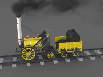 The Stephenson Animated Rocket Locomotive 3D model