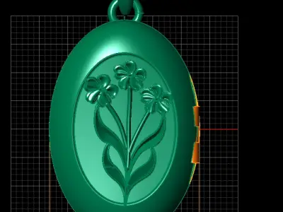 OVAL SHAPE FLOWER DESIGN PENDANT 3D PRINTABLE MODEL 3D print model
