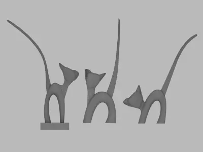 Cat statue 3D Model Collection Low-poly 3D model