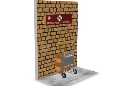 Harry Potter platform 934 scene  3D model