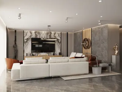 interrior design of luxury villa 3D model