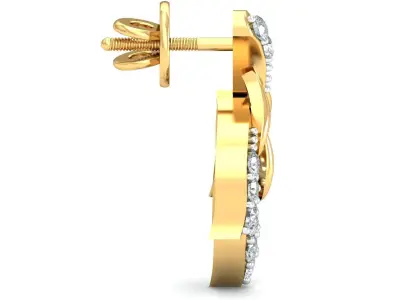 Women Solitaire Earring 3DM STL OBJ FBX Render Details 3D print model