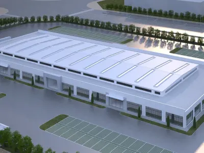 industrial building 3D model shop