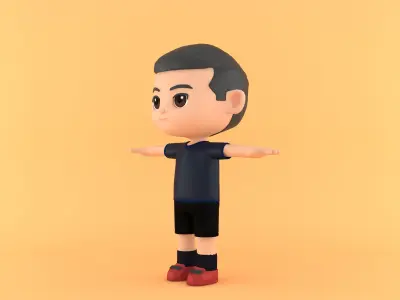 character footballer 3d cartoon model 3D model