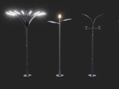 Modern Street Objects Asset Pack 3D model