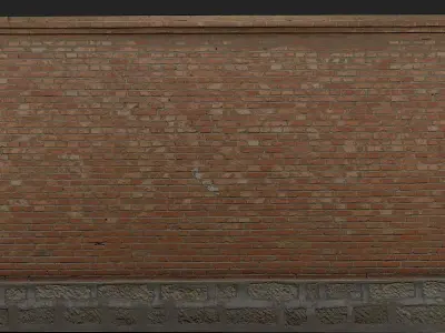 Red Brick Wall 003 3D model
