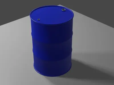 Steel Drum Gas - Barrel - Tambor de Gasolina Low-poly 3D model