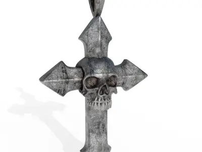 Arrow-shaped Crosses with Skull 3D Model Pack