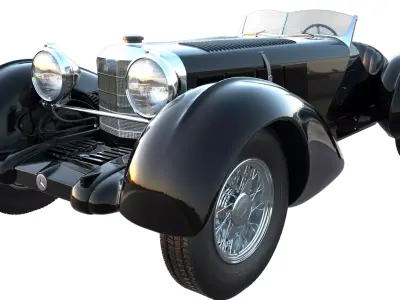 1930 Mercedes-Benz SSK Count Trossi PBR 3D model