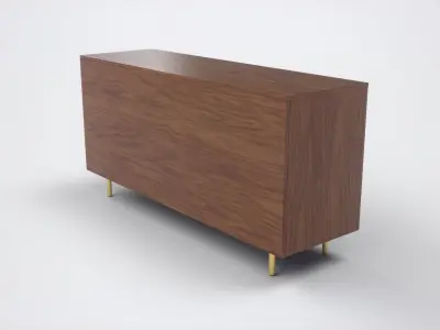 Inlay Dustin Cabinet walnut veneer Low-poly 3D model