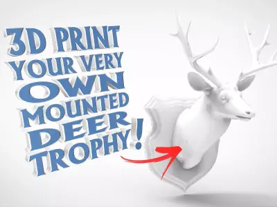 Wall Plaque Mounted Deer Head Trophy 3D print model