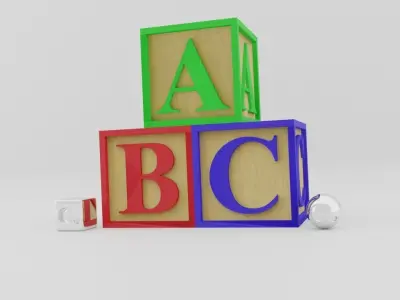 Kids Letter Blocks - ABC Letters 3D model
