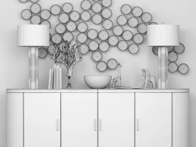Decorative set Golden panel 3D model