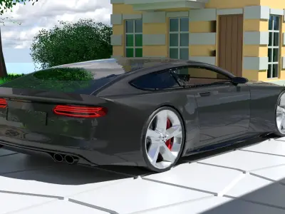 Generic Super Sports 2 Door Coupe  With Sport Package Low-poly 3D model