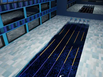 Swim Stadion-Stadium pool-Arena pool Low-poly 3D model