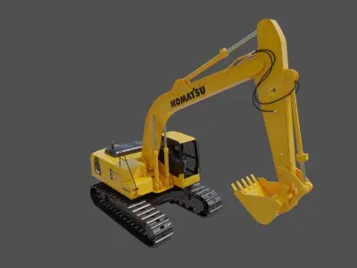 Komatsu PC200-8 Excavator pbr 3D model