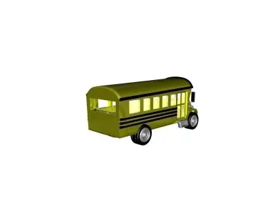 american bus 3D model 3D model