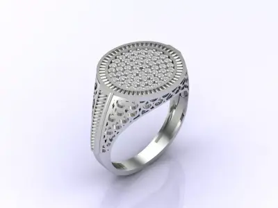 Print Ready STL 3DM  Gents Rings Diamond Men Ring  3D print model 152